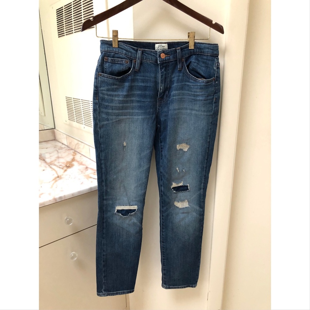 J Crew Distressed Boyfriend Jeans
